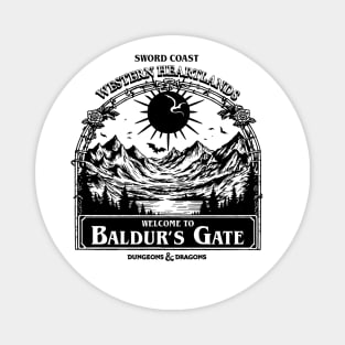 Welcome to Baldur's gate Black and White Magnet